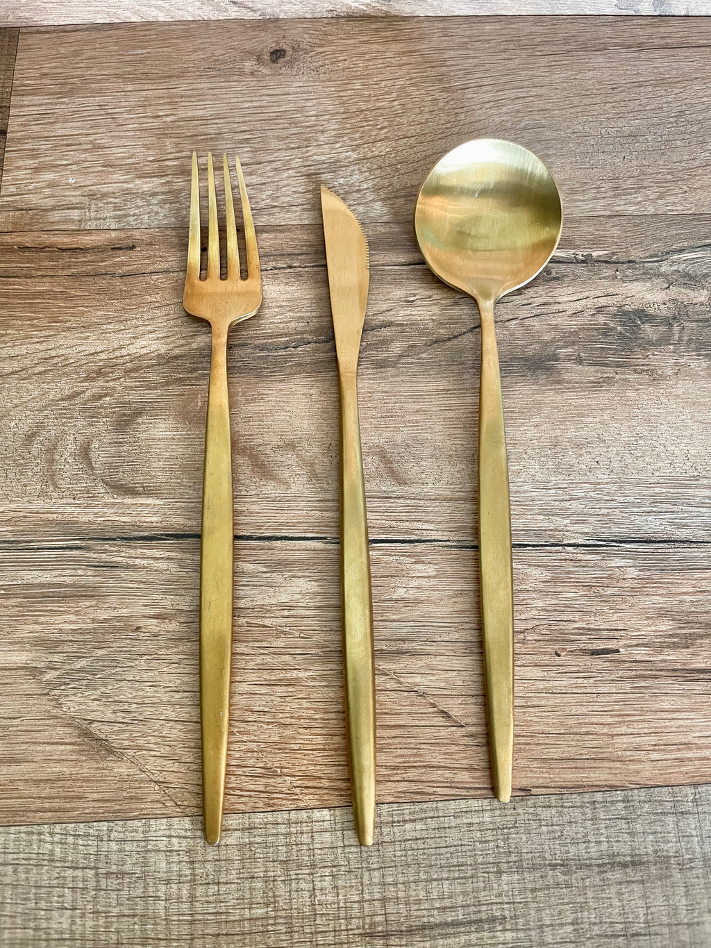 gold flatware rental