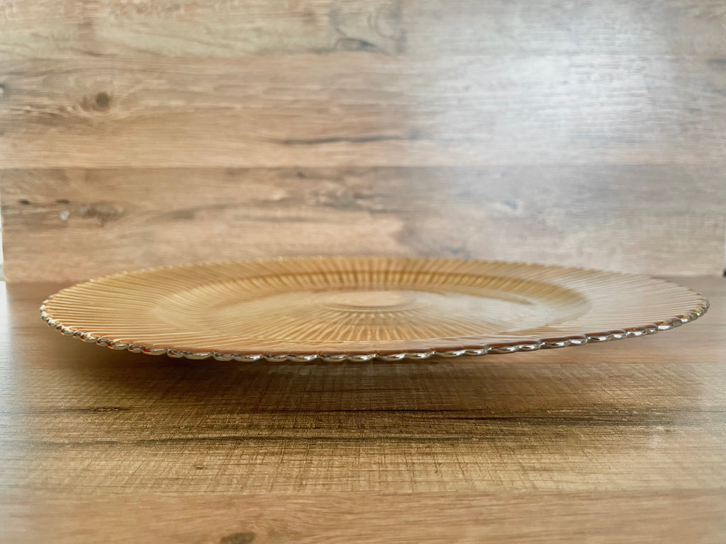Round Gold Glass Charger Plate