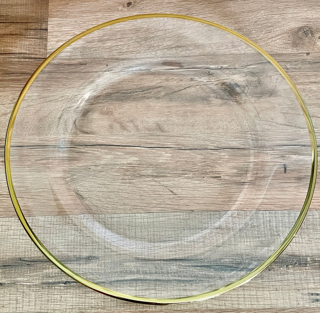 Gold Rim Glass Charger Plate