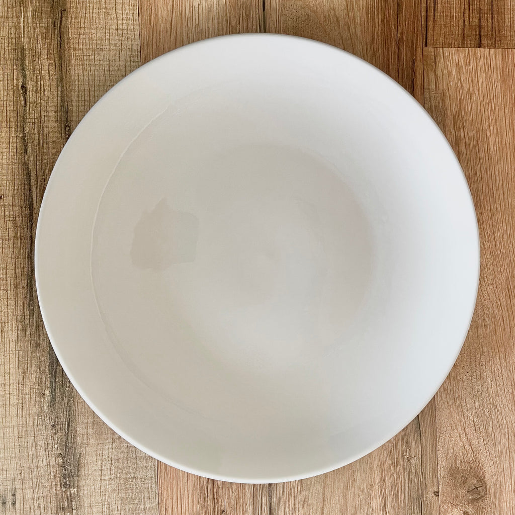 white dinner plate rental
