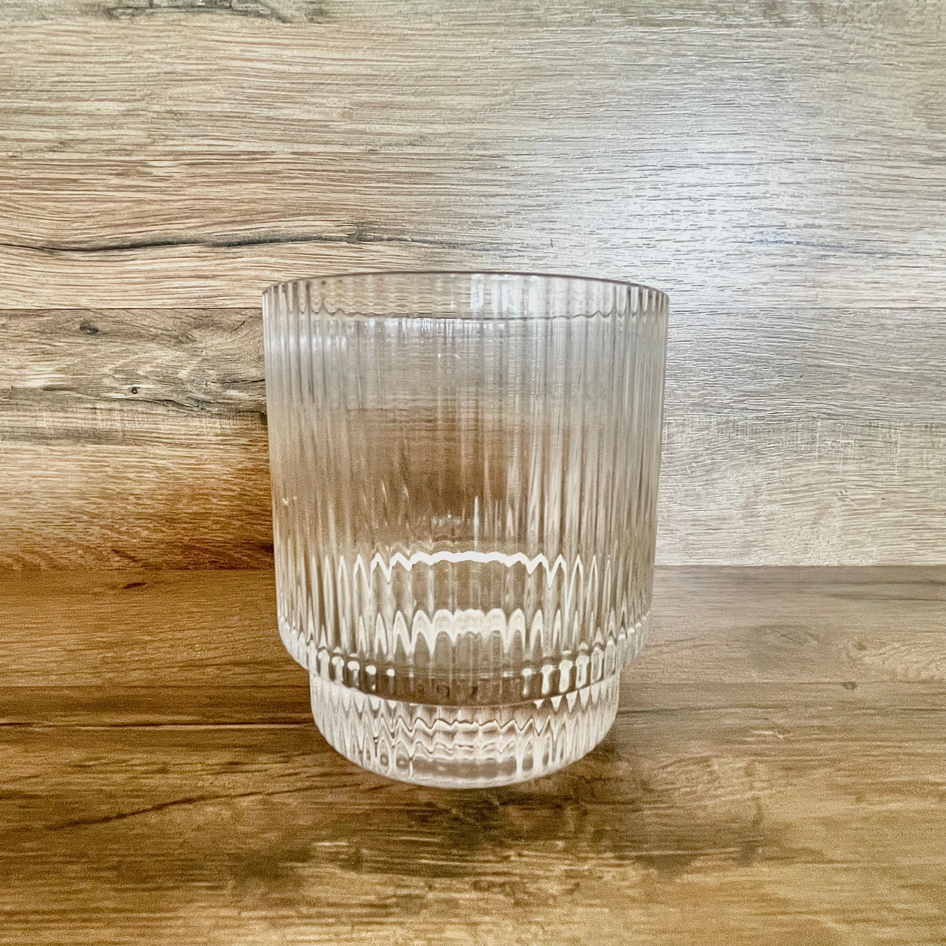 clear ribbed drinking glass rental