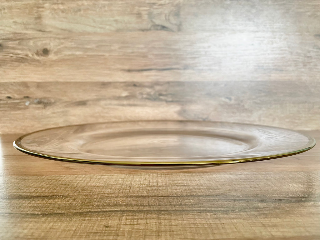 Gold Rim Glass Charger Plate
