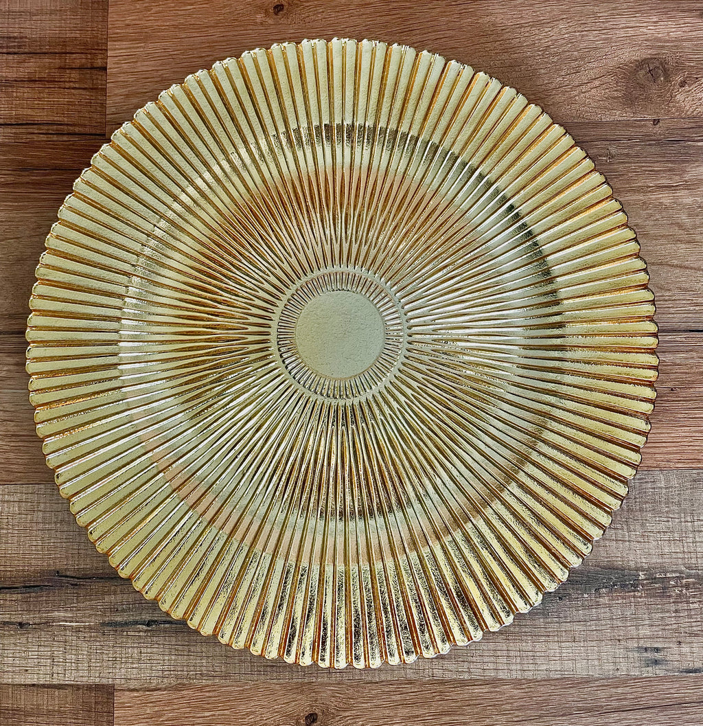 Round Gold Glass Charger Plate