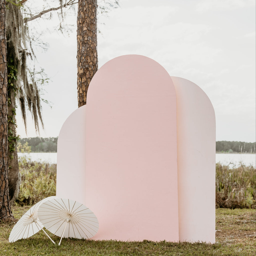 white paper umbrellas